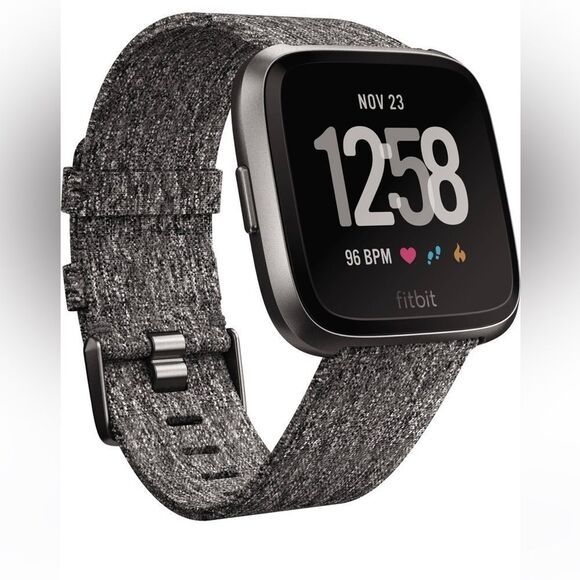 Fitbit Versa Special Edition Smart Watch, Charcoal Woven, One Size - Picture 1 of 5